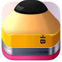 Decorative app icon floating in background