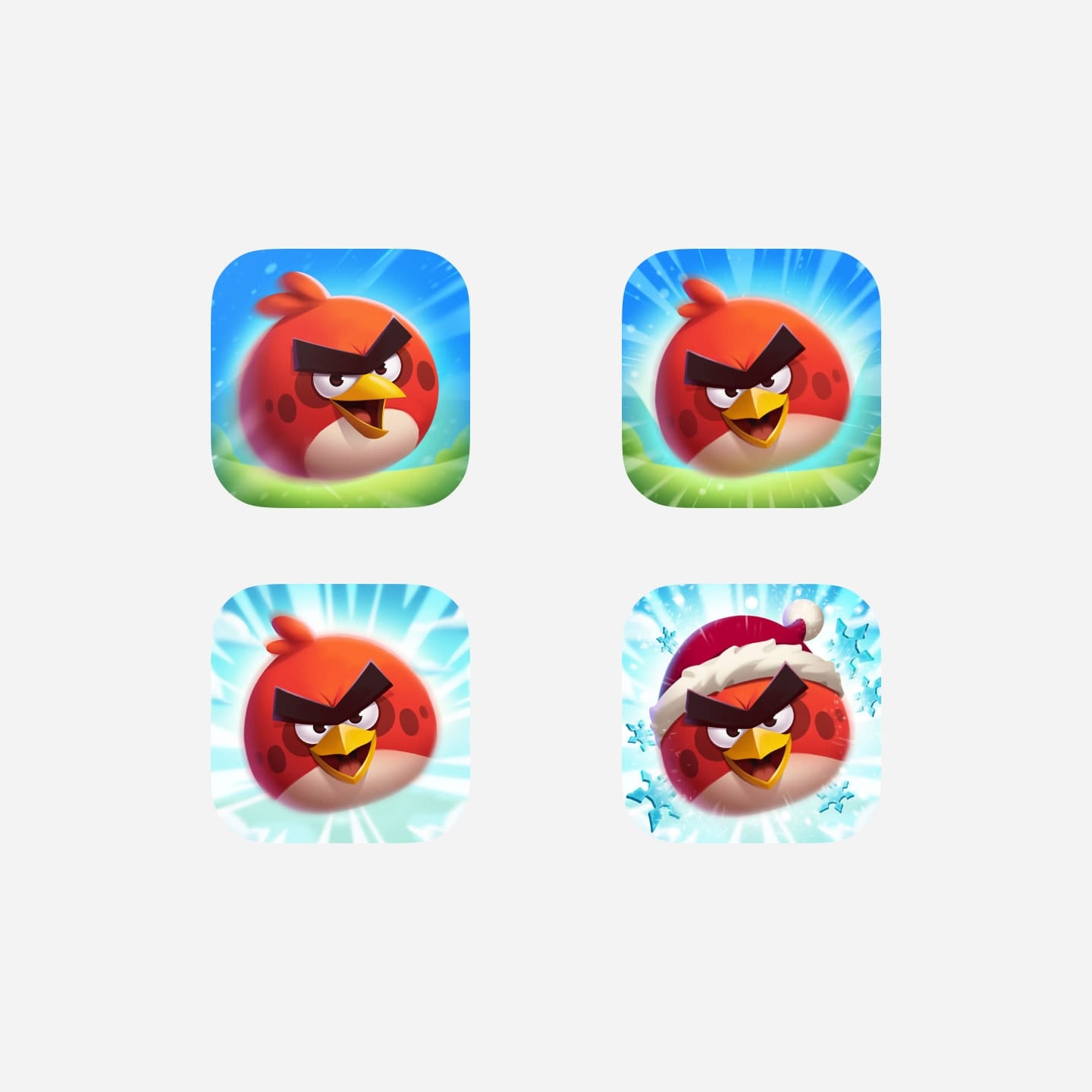 Examples of apps with seasonal icon updates.
